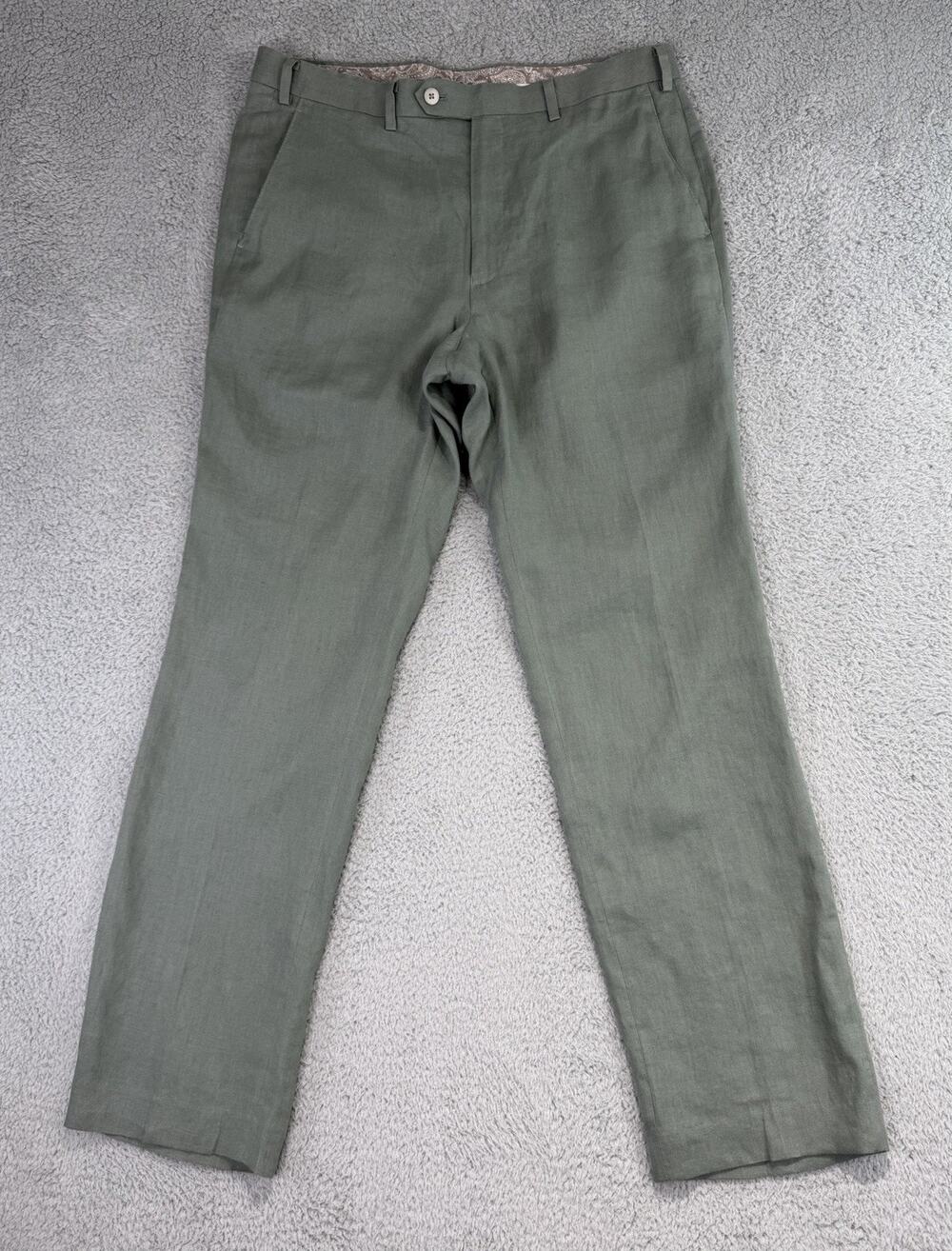 Lauren Ralph Lauren Black Label 100% Linen Pants Men’s 35x31 Olive Casual Beach